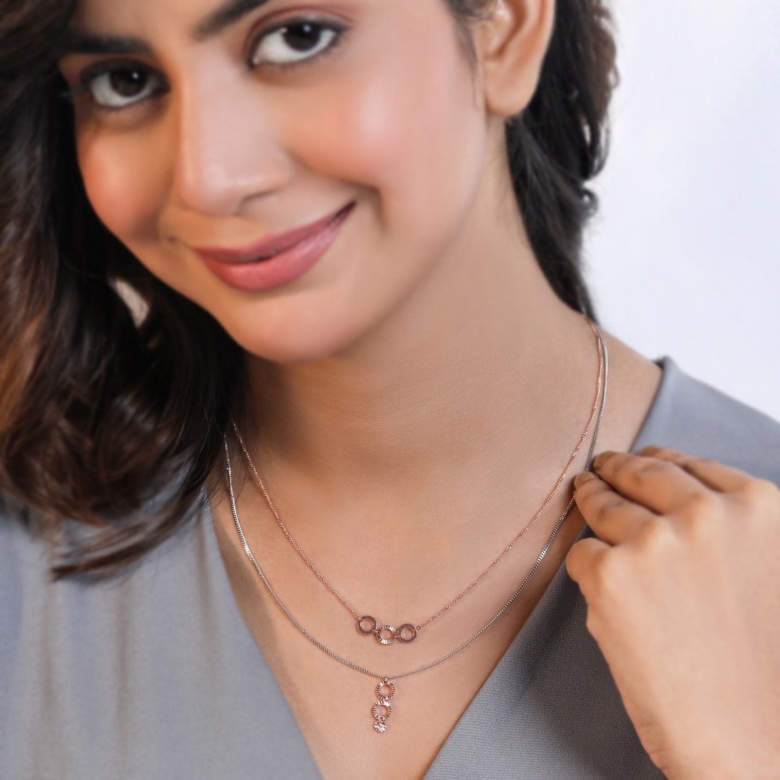 Sacred Halo Platinum Layered Necklace