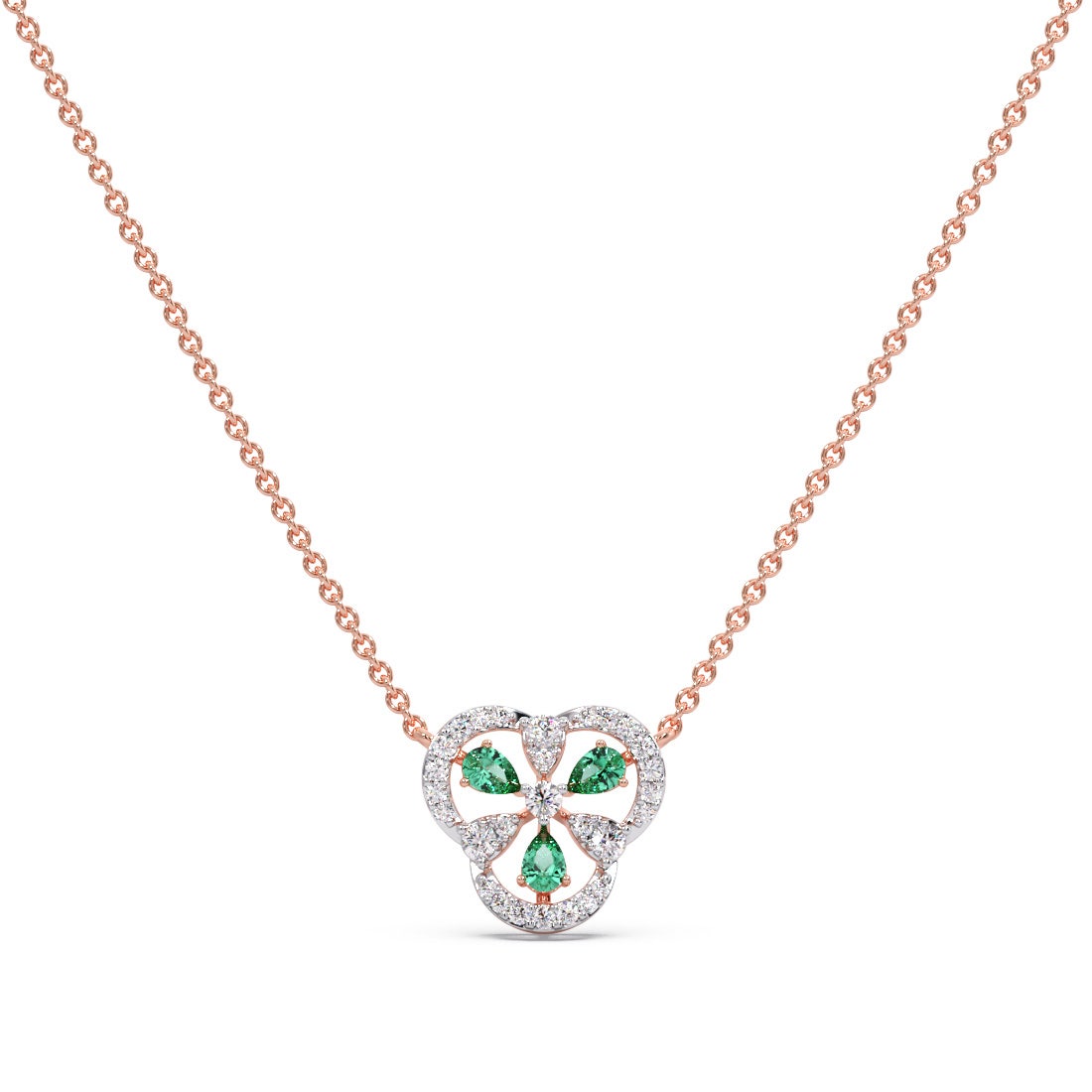 Ethereal Elm Diamond And Gemstone Pendant Necklace