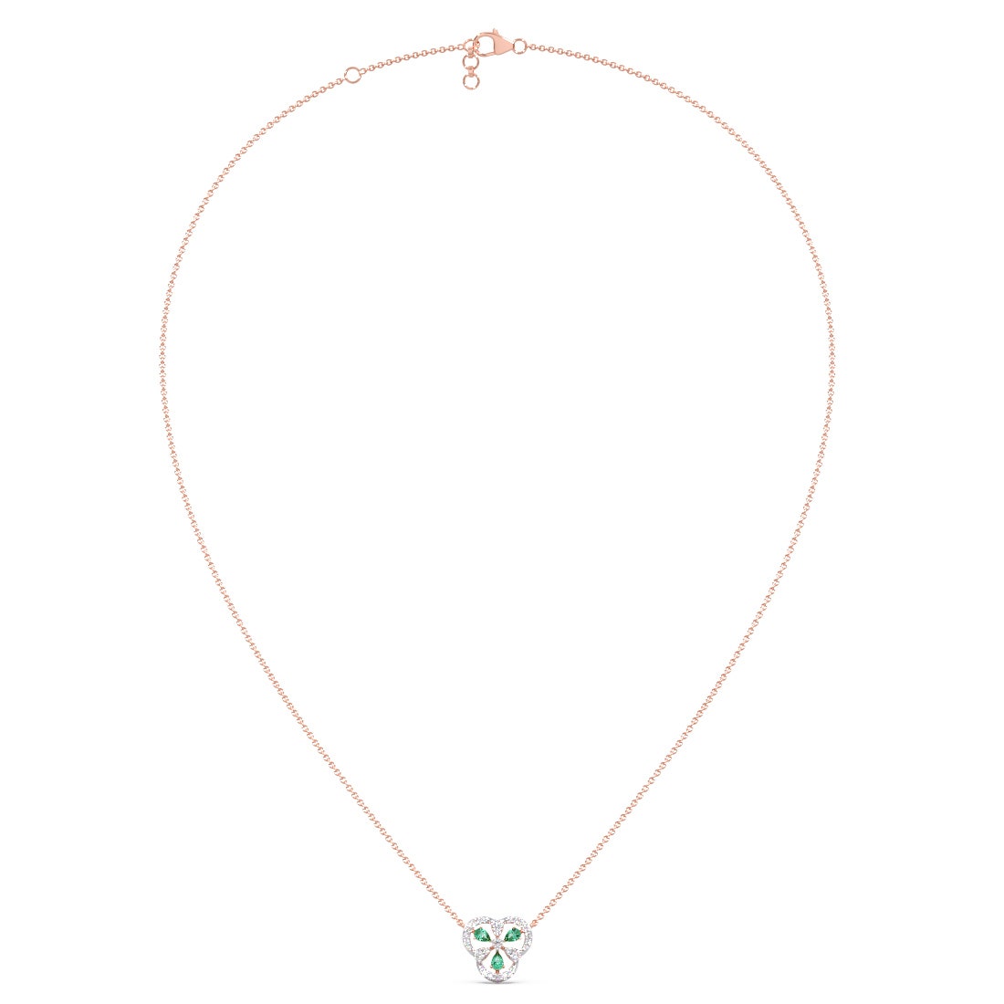 Ethereal Elm Diamond And Gemstone Pendant Necklace