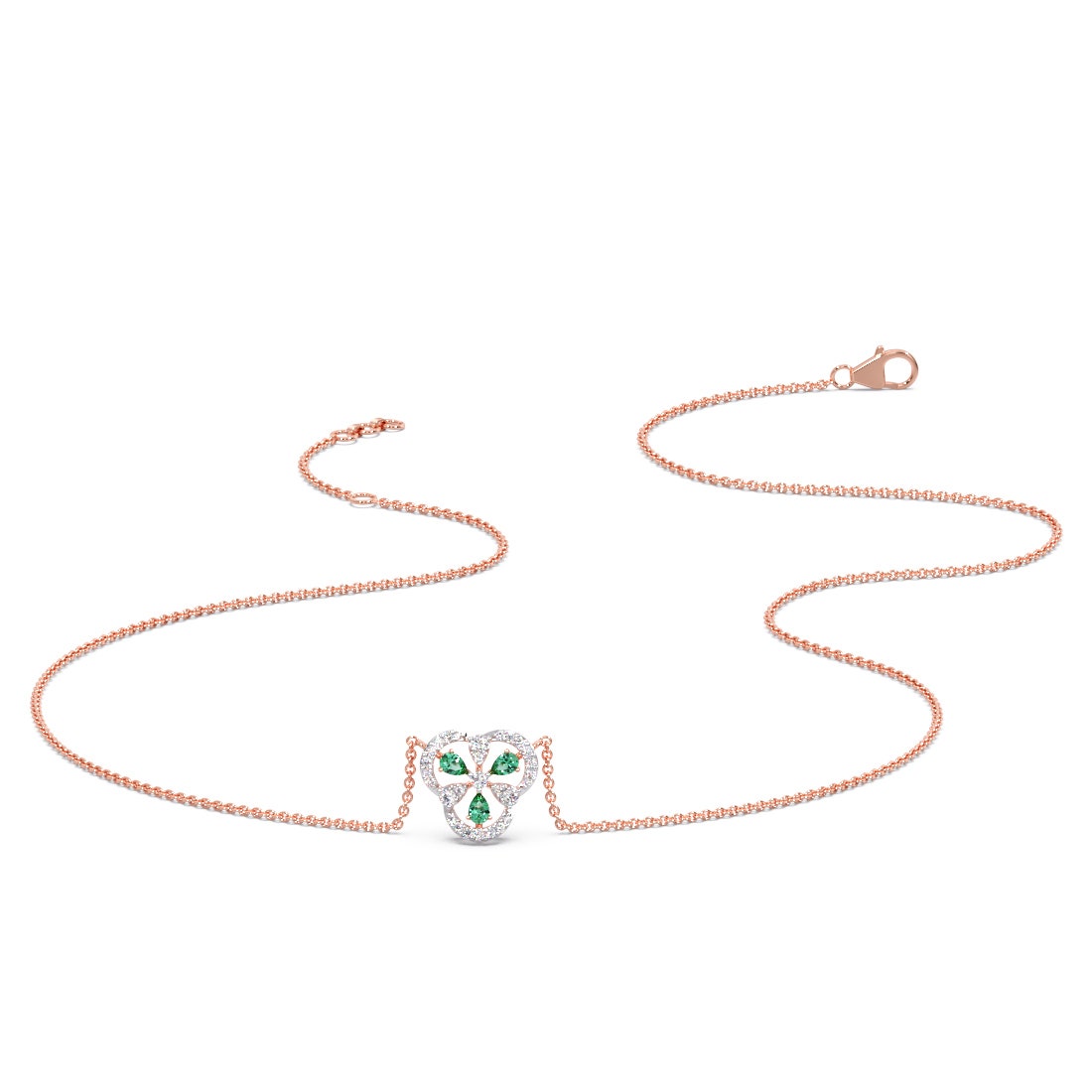 Ethereal Elm Diamond And Gemstone Pendant Necklace