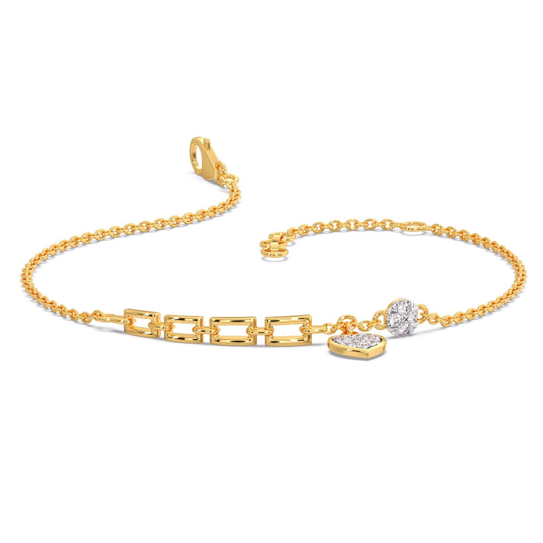 Ava Heart Diamond Charm Bracelet