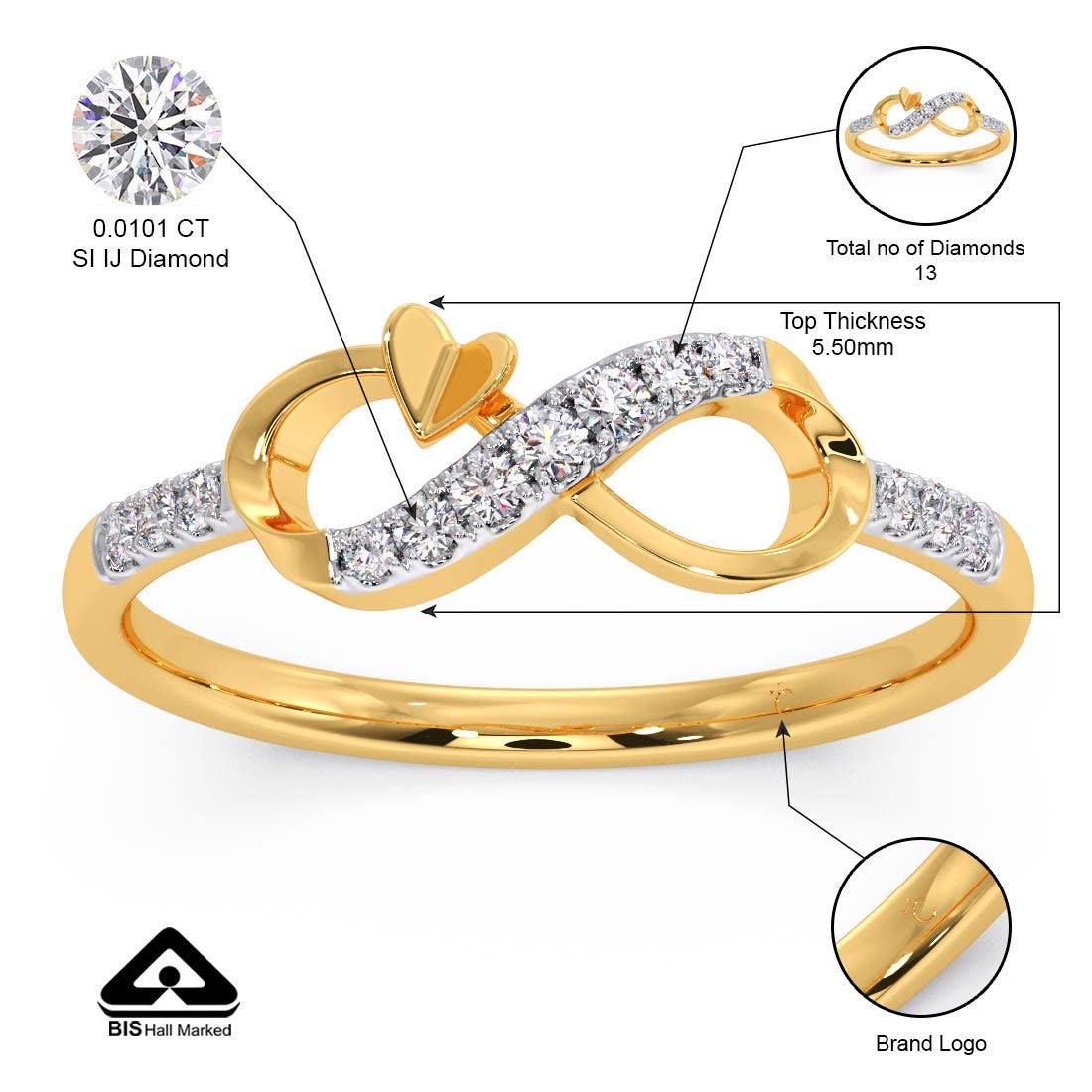 Infinity Love Diamond Ring