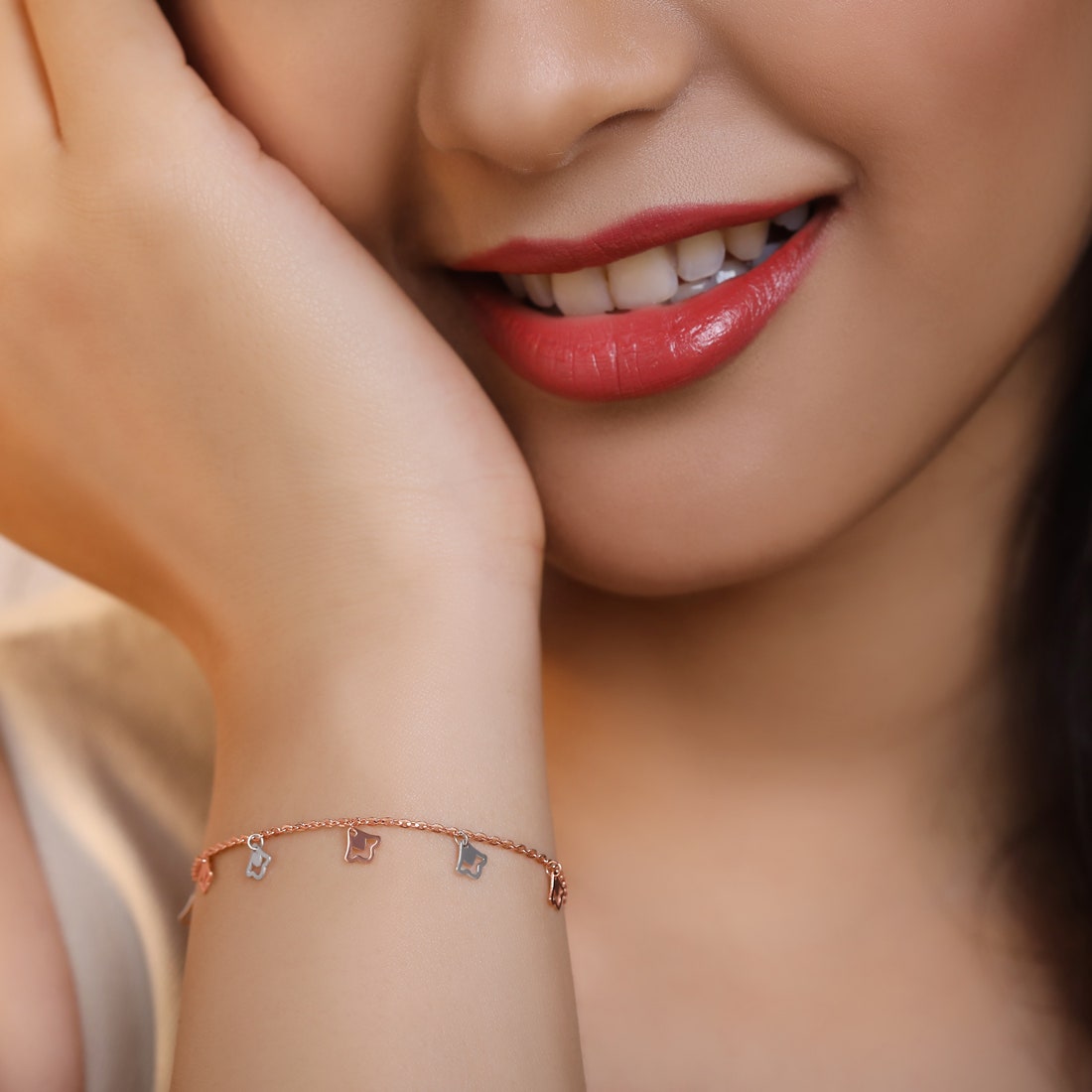 Striking Gold Charm Chain Bracelet
