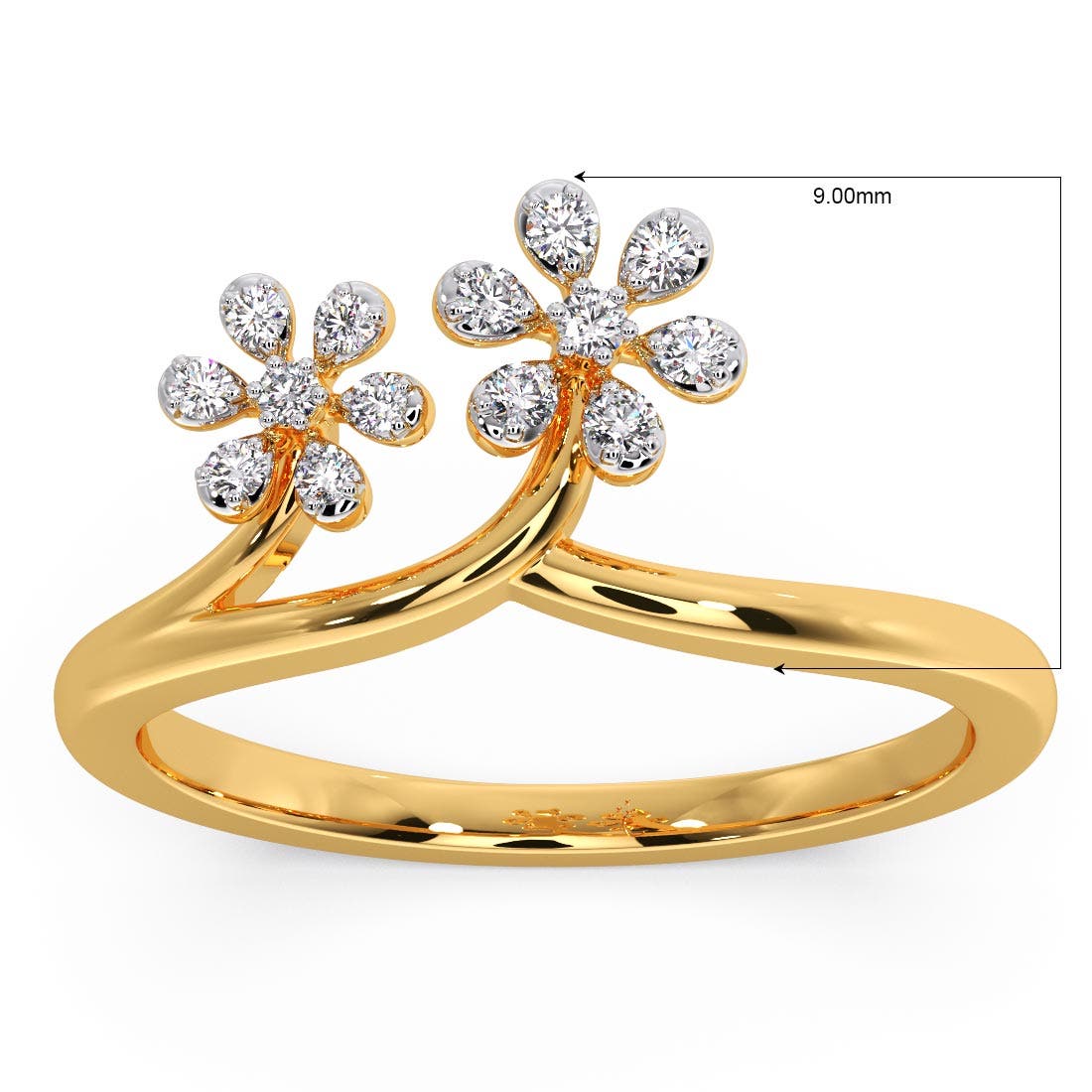 Dual Flower Diamond Ring
