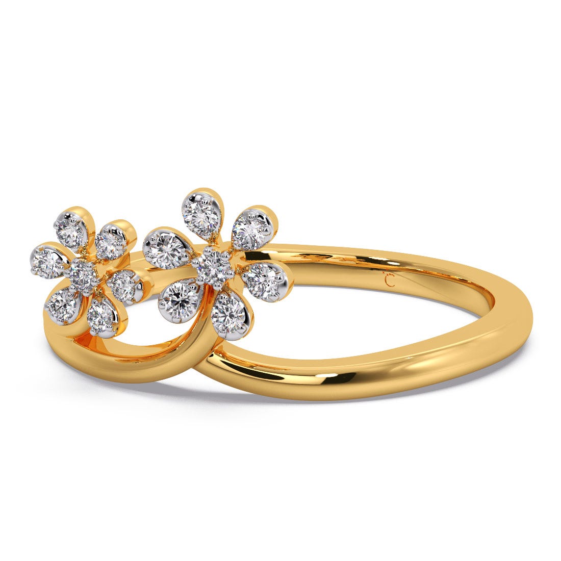 Dual Flower Diamond Ring