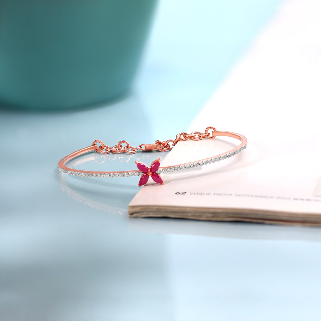 Winnifred Butterfly Diamond And Gemstone Oval Bracelet