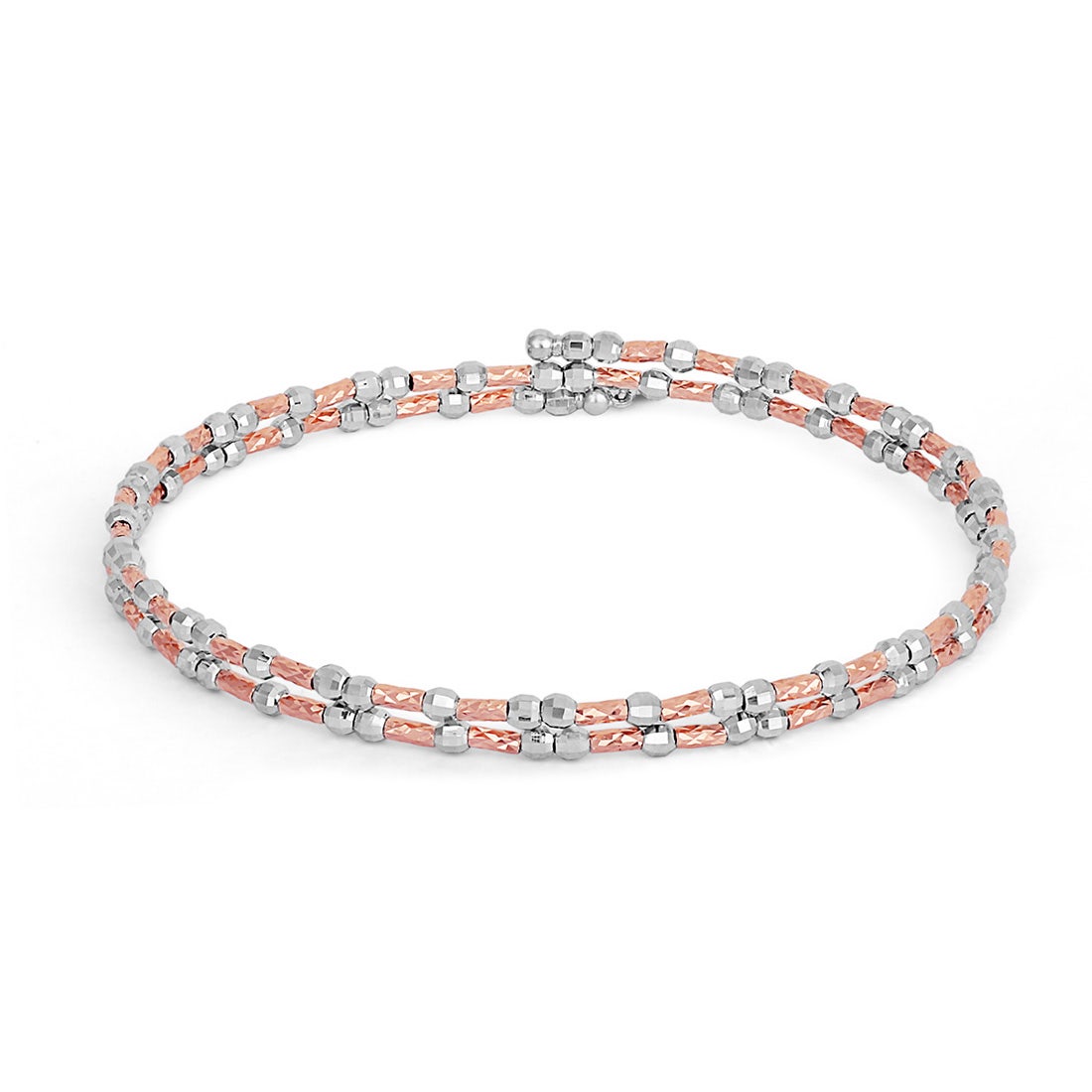 Yanisha Platinum And Rose Gold Bangle