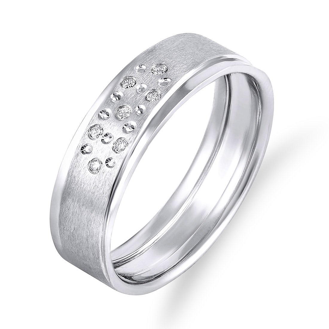 Lustrous Platinum And Diamond Ring For Men