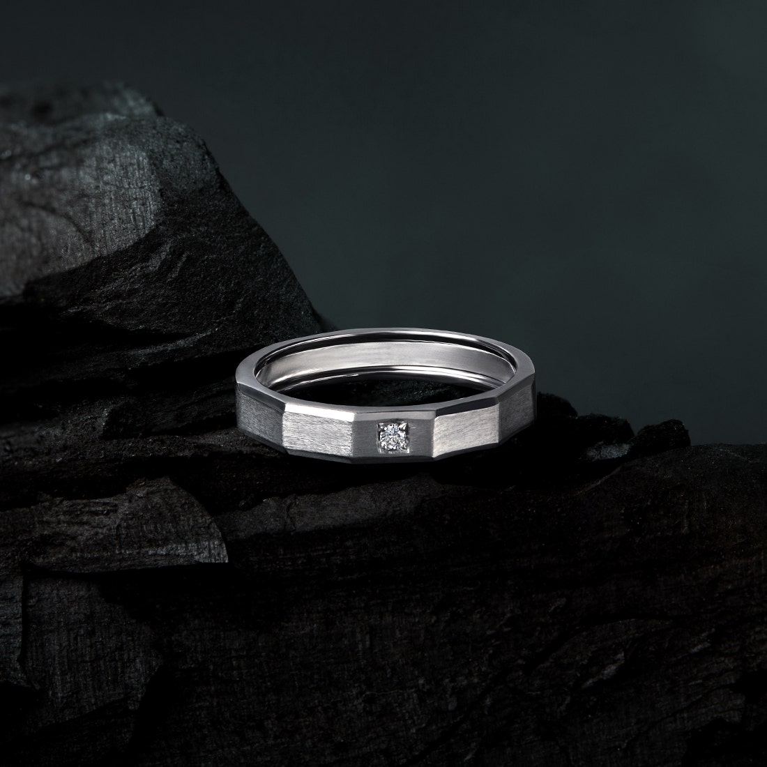 Eclectic Platinum And Diamond Ring For Men