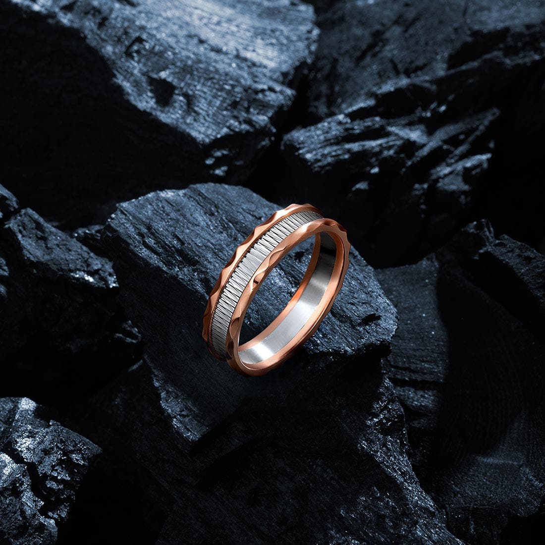 Liam Platinum And Rose Gold Ring