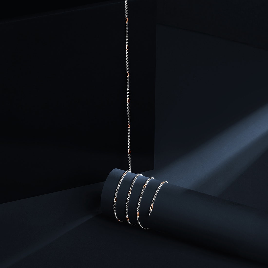 Yamir Platinum And Rose Gold Chain