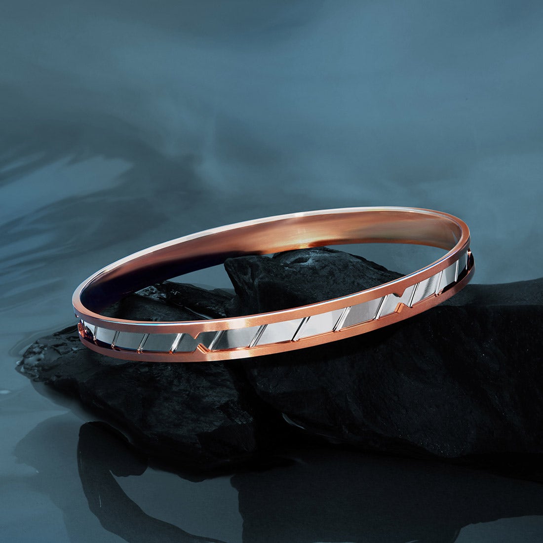 Hayden Platinum And Rose Gold Kada