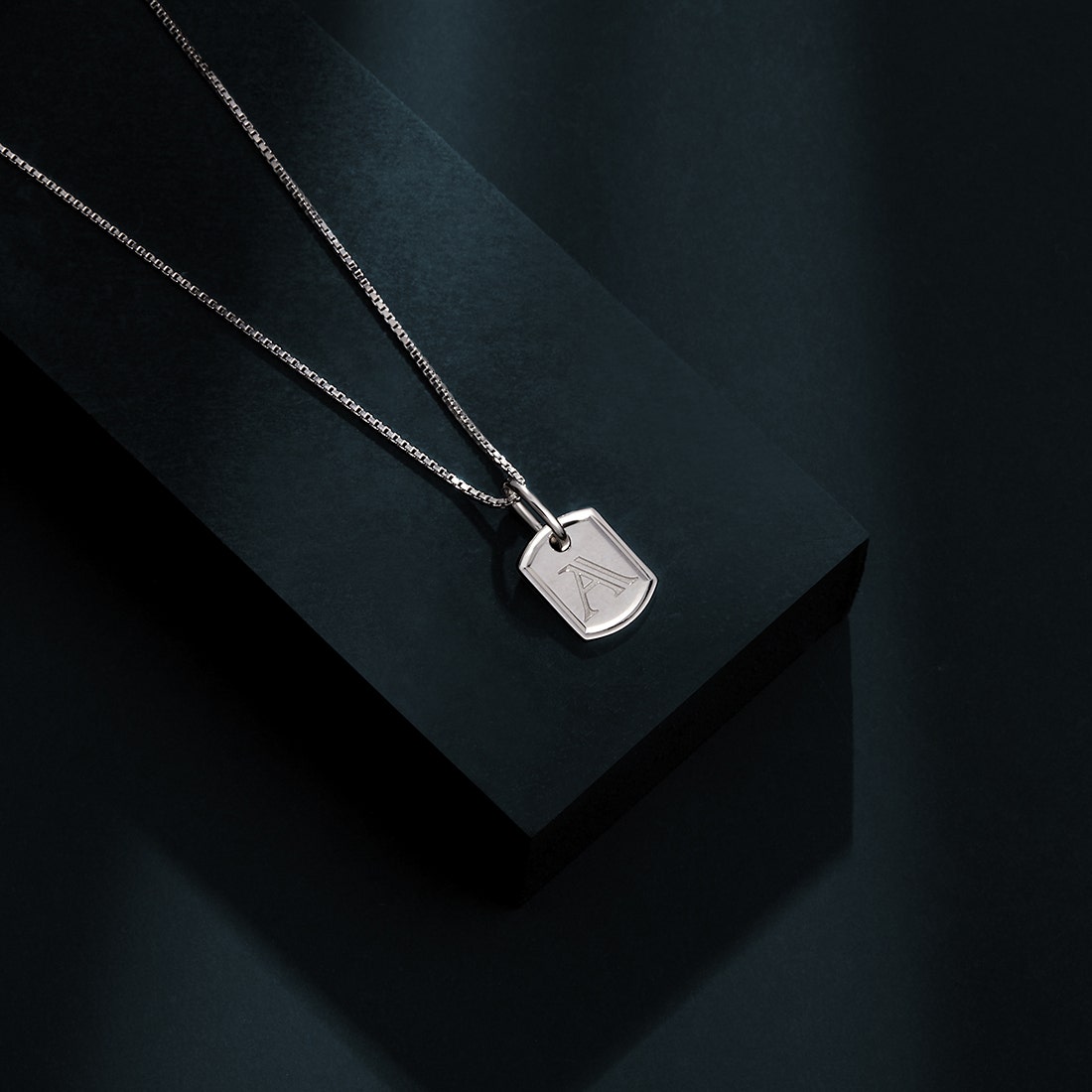 Vintage Initial A Platinum Pendant