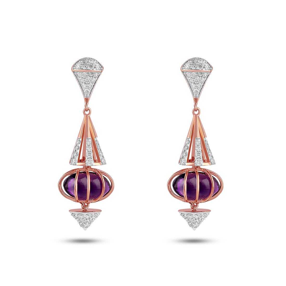 Hanshi Diamond And Fancy Gemstone Dangle Earrings