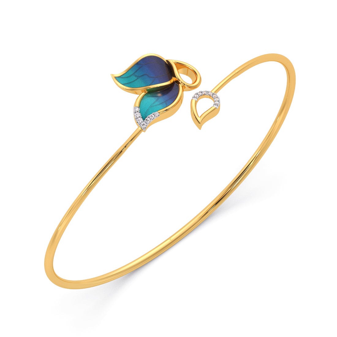 Haetera Butterfly Diamond Cuff Bracelet