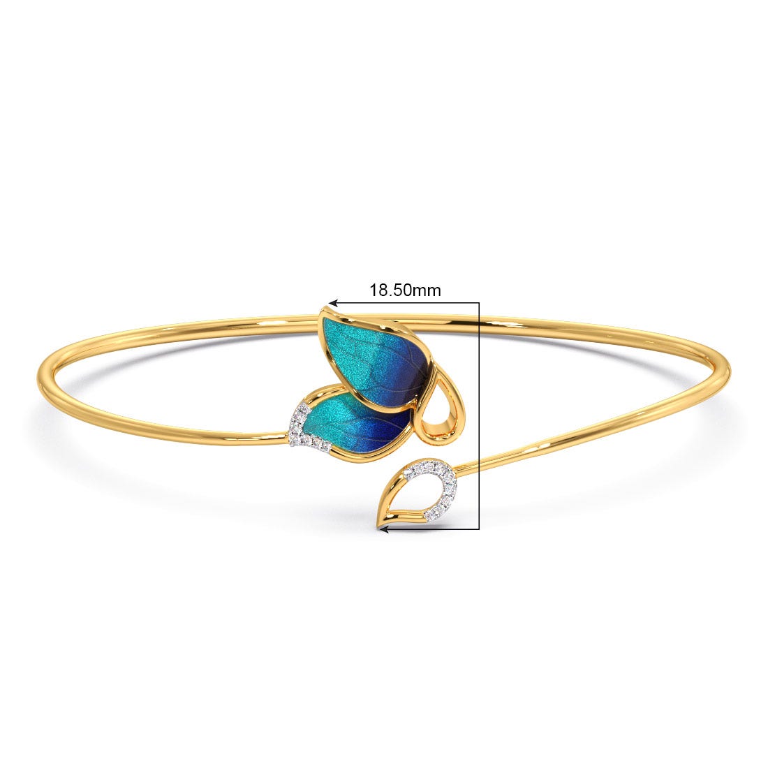 Haetera Butterfly Diamond Cuff Bracelet