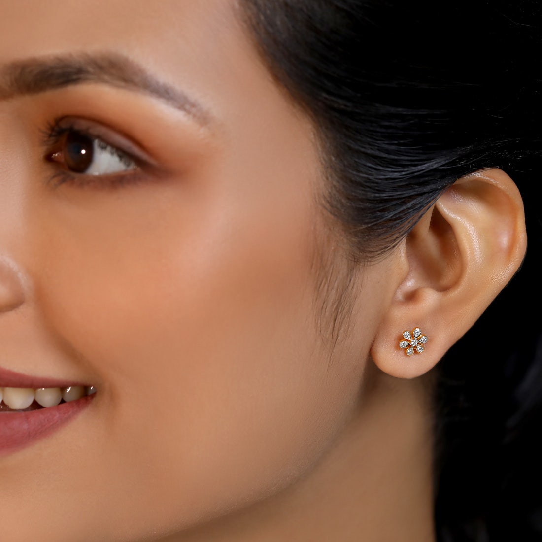 Menith Flora Diamond Stud Earrings