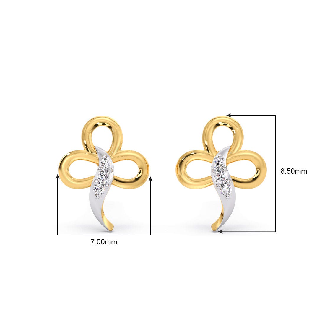 Petal Trinity Diamond Stud Earrings