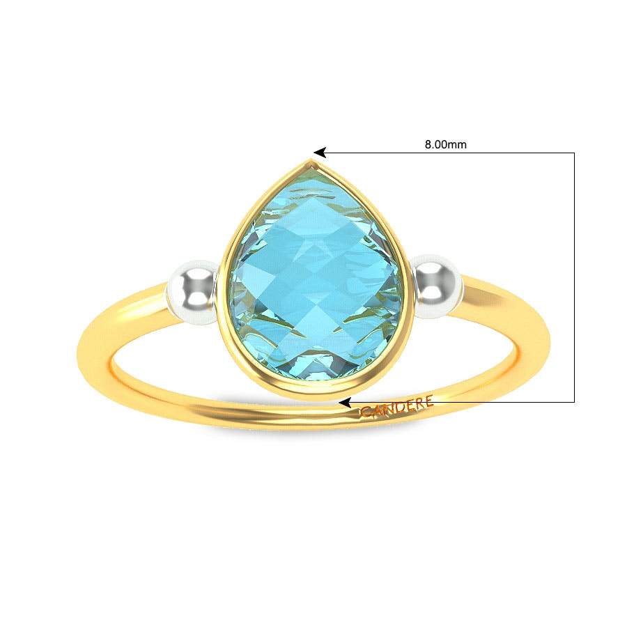 Ice Blue TnT Gold And Gemstone Ring