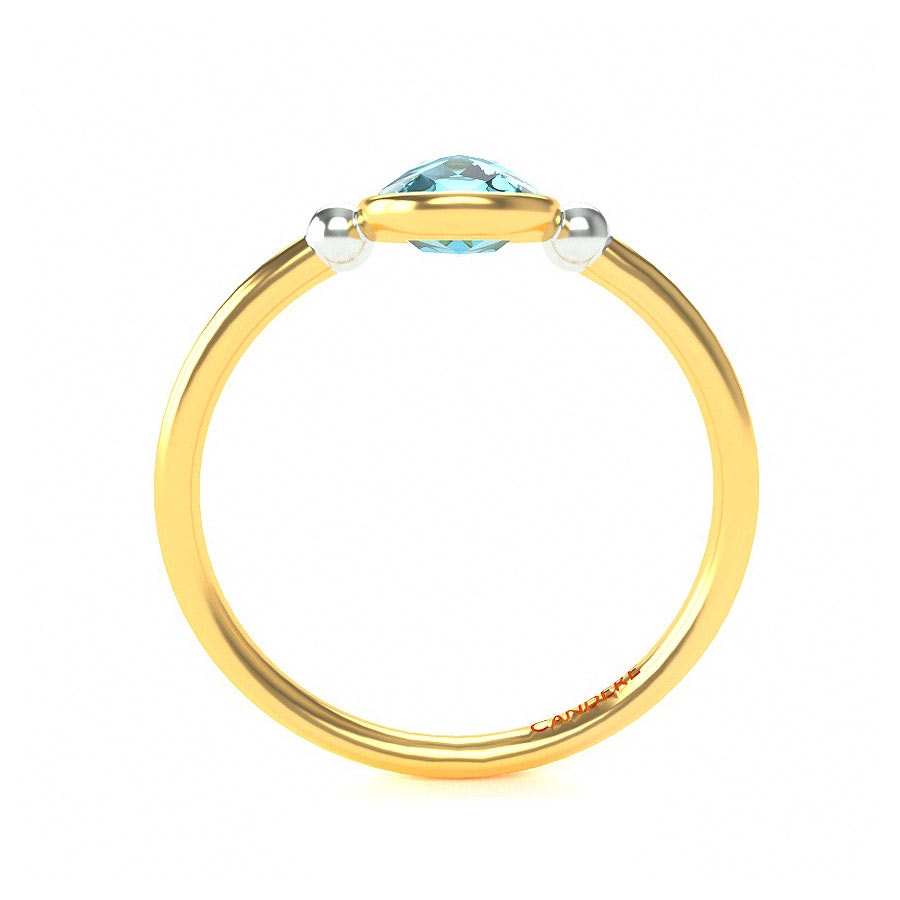 Ice Blue TnT Gold And Gemstone Ring