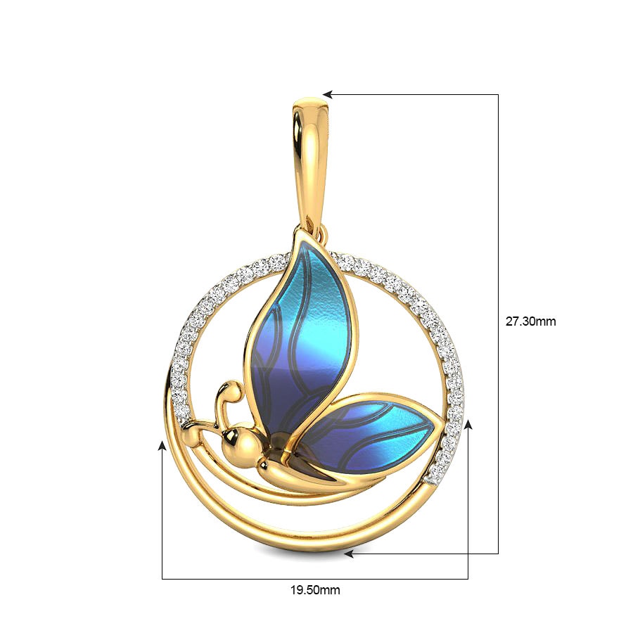 Sapho Butterfly Diamond Pendant