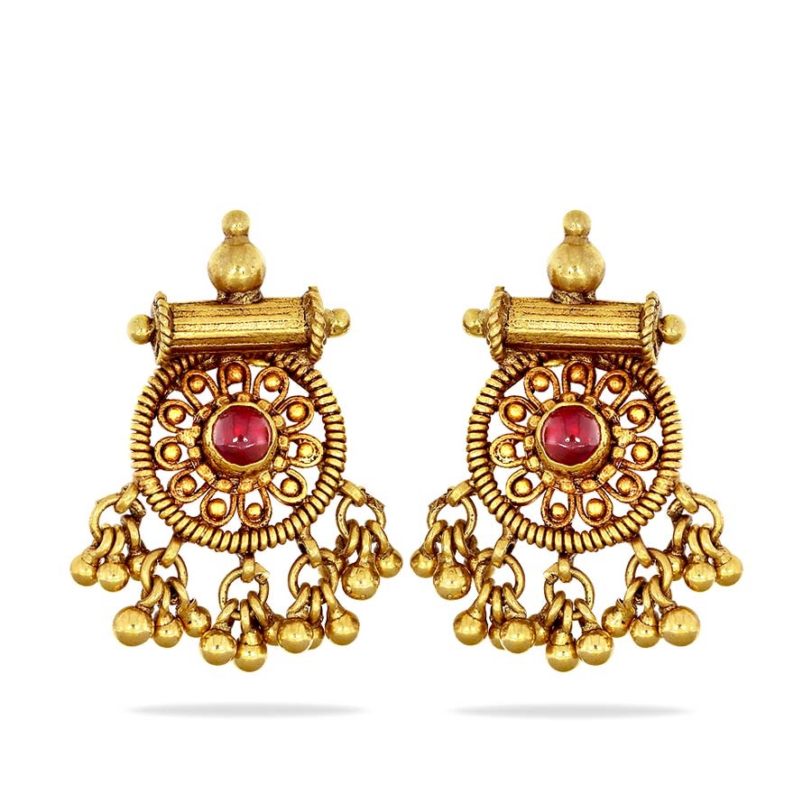 AFJ GOLD One Gram Gold Plated copper Stone Earring for Women  Multicolour   Amazonin Fashion
