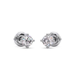 Four Prong Solitaire Diamond Earrings