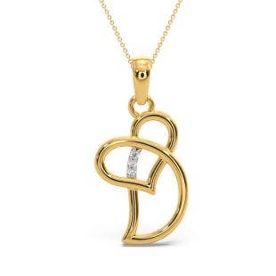 D Initial Love Diamond Pendant