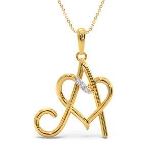 A Initial Love Diamond Pendant