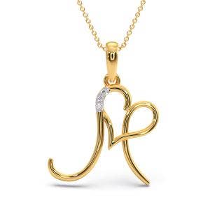 M Initial Love Diamond Pendant