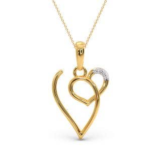 V Initial Love Diamond Pendant