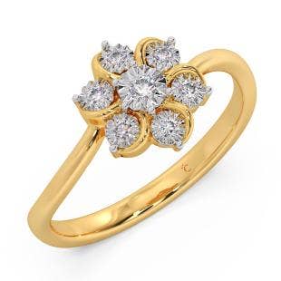 Floral Petals Miracle Plate Diamond Ring
