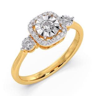 Radiant halo Miracle Plate diamond Ring