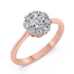 Snowflake Flower Miracle Plate Diamond Ring