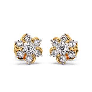 Floral Petals Miracle Plate Diamond Earrings