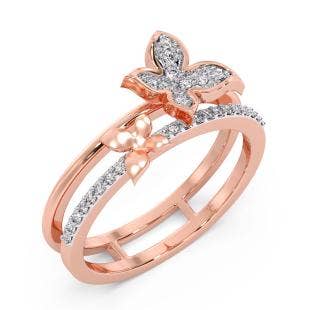 Flirty Duet Butterfly Diamond Ring