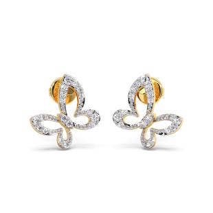 Swing Butterfly Diamond Stud Earrings