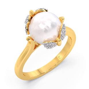 Vanessa Butterfly Diamond And Pearl Ring