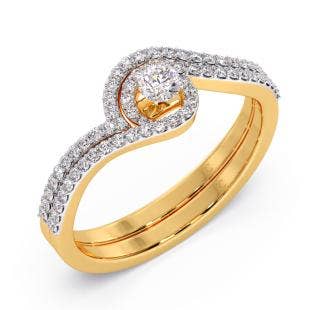 Waves Diamond Stackable Solitaire Engagement Ring
