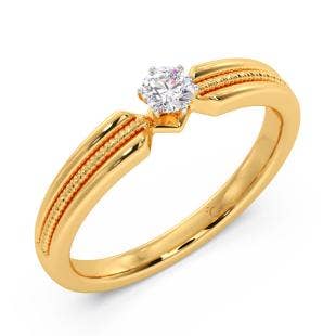 Spear Heads Solitaire Diamond Engagement Ring