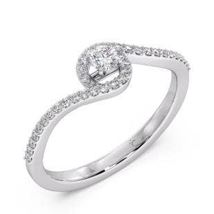 Waves Diamond Solitaire Engagement Ring
