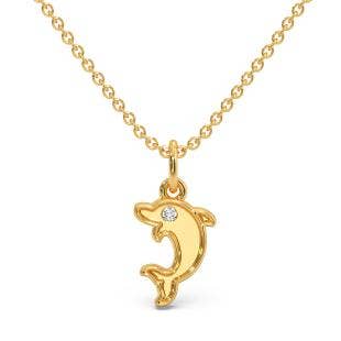 Dolphin Engraved Diamond Pendant for kids