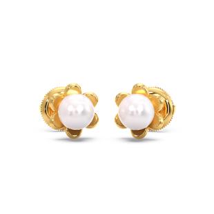 Pearl Stud Gold Earrings for Kids