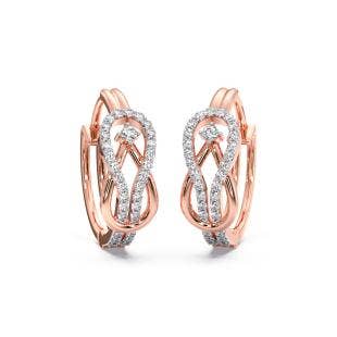 Knotty Love Knot Diamond Hoop Earrings