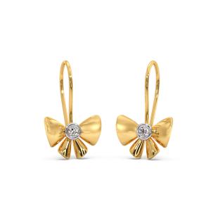 Flower Bow Kids Diamond Earrings