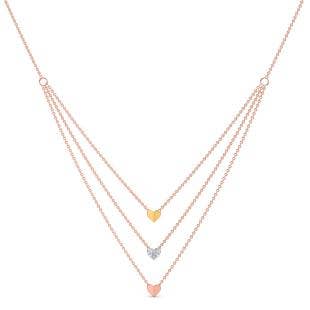 Triple Hearts Layered Diamond Necklace