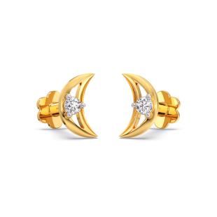 Cresent Moon Diamond Multi Pierced Earrings