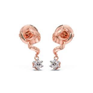 Gloden Spiral Solitaire Diamond Earrings