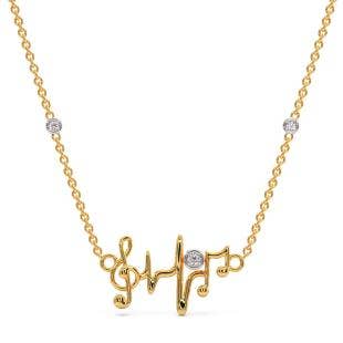 Music Chords Diamond Pendant Necklace