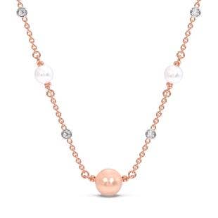 Ireena Pink Pearl Diamond Delicate Necklace